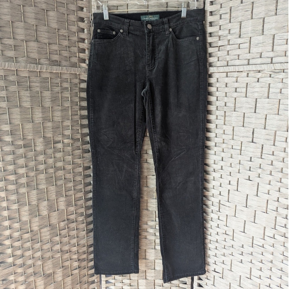 Lauren Ralph Lauren Classic Straight Corduroy Pants Black Sz 6 Quiet Luxury